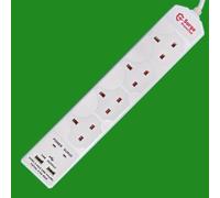 4 Banda Protezione Sovratensione Cavo Prolunga con Dual USB Porte & Neon Luce,2m