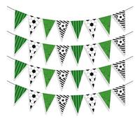 4 Banner a Tema Calcio, Decorazioni per Feste con Bandierine Pre-assemblate, Decorazioni di Compleanno a Tema Sportivo, Bandiere per la Visione delle Partite e Banchetti di Squadra