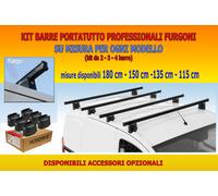 4 BARRE 150cm con ATTACCHI specifici per Volkswagen Caddy Maxi Life da 01/2021