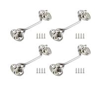 4 barrette per porte oculari, antiruggine, in metallo, con chiusura a gancio, per porte spesse