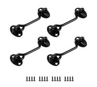 4 barrette per porte oculari, antiruggine, in metallo, con chiusura a gancio, per porte spesse