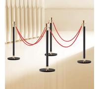 4 Barriera per Il Controllo della Folla con Corde Rosse, Barriere di Sicurezza per Il Controllo Della Folla per Feste, Red Carpet, Teatri, Hotel, Matrimoni, Musei