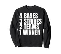 4 basi 3 colpi 2 squadre 1 vincitore del softball baseball Felpa