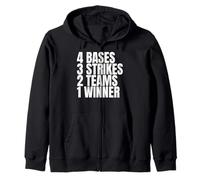 4 basi 3 colpi 2 squadre 1 vincitore del softball baseball Felpa con Cappuccio