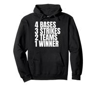 4 basi 3 colpi 2 squadre 1 vincitore del softball baseball Felpa con Cappuccio