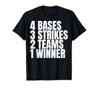 4 basi 3 colpi 2 squadre 1 vincitore del softball baseball Maglietta