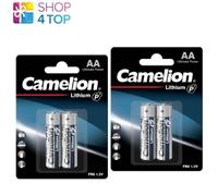 4 BATTERIE AA LITHIUM CAMELION ULTIMATE POWER FR6 L91 1.5V 2BL EXP 2032 NUOVE