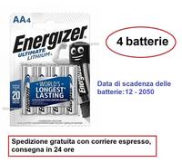 EN UL 4XAA - Batteria al litio, AA (batteria stilo), 3000 mAh, confezione da