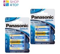 4 Batterie Alkaline Panasonic Evolta Ultimate A Lunga Durata Energia 2Bl 2030