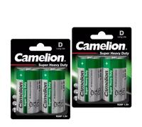 4 Batterie D Camelion R209 R20 Super Heavy Duty 1.5V Um1 5600Mah 2Bl Nuove