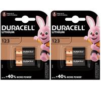 4 Batterie LITIO 123 DURACELL CR123 CR123A DL123 CR17345 DURACELL DURALOCK 3V