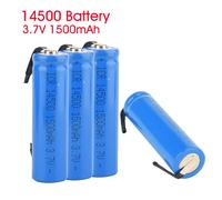 4 Batterie litio 3,7V 14500 stilo AA ricaricabile con terminali saldabili 1500mh