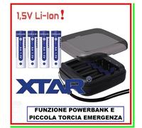 4 batterie litio aa 1,5v ricaricabili pile stilo 3300mWh + caricabatterie XTAR