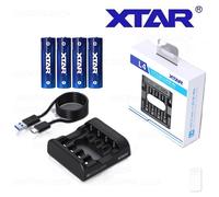 4 batterie litio AA 1,5v ricaricabili pile stilo 4150mWh + caricabatterie XTAR