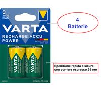 4 batterie mezzatorcia 1/2 torcia ricaricabile 3000 mAh VARTA