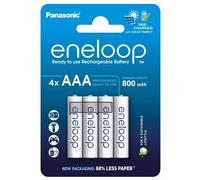 4 Batterie Ricaricabili AAA HR03 Panasonic Eneloop Con Scivolo 1.2V 750mAh