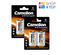 4 Batterie Ricaricabili Camelion D NiMH 2500mAh 1.2V HR20 Mono
