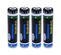 4 batterie ricaricabili Dunamis AAA 550 mAh - batterie precaricate NI-MH adatte per telefoni cordless, Panasonic, Philips, Siemens, Binatone, ecc