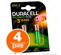 4 Batterie Ricaricabili DURACELL VALUE Pile Ministilo AAA Precaricate Pila