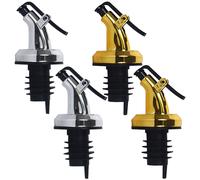 4 Beccucci A Pressione In Ottone Cromato Per Bottiglia Olio