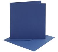 4 biglietti e buste blu scuro da 15,2 x 15,2 cm, per realizzare biglietti e biglietti