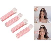 4 bigodini per capelli rosa con clip volumizzanti per radice dei capelli, frangia bigodino accessori per lo styling fai da te strumento portatile clip volume auto presa volume radice dei capelli