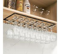 4 Binari Porta Bicchiere da Vino Sospeso, 2 Pezzi Scolabicchieri Portabicchieri, Porta Calici Sotto Armadio, per Bar Ristorante Cucina