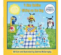 4 Blue Teddies Sitting on the Rug