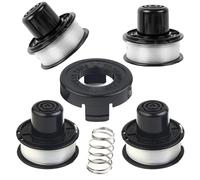 4 Bobina di filo con 1 coperchio albero 1 molla,adatta per decespugliatore,coperchio della bobina,sostituisce la bobina,Compatibile con i tosaerba Black+Dec GL250, GL310, GL360
