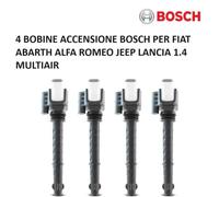 4 BOBINE ACCENSIONE BOSCH PER FIAT ABARTH ALFA ROMEO JEEP LANCIA 1.4 MULTIAIR