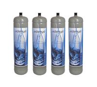 4 Bombole CO2 600 gr monouso Edenya Bubbles con attacco M11x1 per acqua frizz...