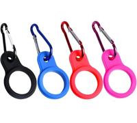4 bottiglie d'acqua in silicone portatile, da appendere, con gancio ad anello a D, per zaino, cintura, campeggio, viaggi, attività all'aria aperta, durability