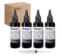 4 bottiglie di inchiostro nero tintore cartucce di inchiostro universali per stampanti Inciostro di ricarica 400ml compatibile per HP Canon Epsn Lexmark Brother CISS CIS, 100ml x 4, con siringa