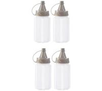 4 bottiglie di plastica bianca da spremere per condimenti, ketchup, miele, insalata, contenitore per pranzo, barbecue, mini bottiglie per marmellata, condimenti da campeggio e stoviglie
