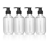 4 bottiglie vuote con pompa, 300 ml, ricaricabili, per cucinare salse, dispenser di sapone liquido in plastica, contenitore ricaricabile per oli essenziali, lozioni, shampoo, balsamo