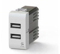 4BOX 4B.V14.USB.24 Presa USB da muro 2.4 Ampere Compatibile con Vimar Plana Bian