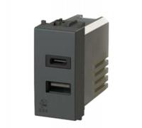 4 BOX PRESA USB CON CONNETTORE TIPO C E TIPO A 3.0A GEWISS CHORUS NERA 4B.G12.USB.30
