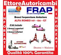 4 BRACCI OSCILLANTI SUPERIORI E INFERIORI RINFORZATI FRAP ALFA 147 - 156 - GT