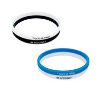 4 braccialetti in silicone con scritta in lingua inglese "God is First I Am Second", braccialetti con croce cristiana per uomini e donne, braccialetti con dedica della Bibbia motivazionali per mettere