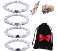 4 bracciali unisex Glame anti alcool, perle magnetiche GM per ridurre la voglia di bere, alleviare l'ansia e lo stress, Alkohol-Armband, Braccialetto con alcool, 0
