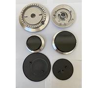 4 BRUCIATORI + 4 PIATTELLI SPARGIFIAMMA NERI LUCIDI COMPATIBILI CON - WHIRLPOOL -TERIM-URANIA IGNIS 1 GRANDE 2 MEDI UGUALI 1 PICCOLO(no originali perfettamente adattabili di ottima qualità)