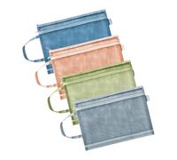 4 buste trasparenti per documenti e tasche portaoggetti | Cartelline trasparenti per ufficio e scuola, con cerniera, in rete di nylon traspirante