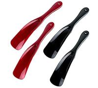 4 calzascarpe in plastica, con manico corto, corno portatile per scarpe, cucchiaio, aiutante per scarpe, per uomini e donne, disabili, anziani (19,5 cm), design pratico