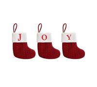 4 calze di Natale personalizzate rosse lavorate a maglia con polsino bianco, lettere ricamate a maglia, calze di Natale da appendere, per interni, vacanze, Natale, speciali sorprese festive