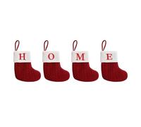 4 calze natalizie personalizzate rosse lavorate a maglia con polsino bianco, lettere ricamate a maglia, calze di Natale da appendere al chiuso, vacanze, Natale, speciali sorprese festive, decorazione