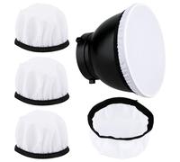 4 calzini diffusori di luce, 18 cm, copertura per lampada diffusore, bianco, morbido, riflettore, per studio stroboscopico, riflettori, luci flash ad anello, riflettori standard