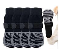 4 Calzini per Cani Antiscivolo, Iavabili Calzini Cane, Protezioni per Zampe di Cane per Cani di Piccola Taglia, Cani di Media Taglia per uso interno ed esterno(L，7.5 * 18cm)
