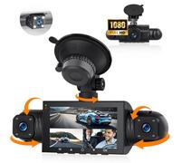 4 Canali Dash Cam anteriore e posteriore all'interno di sinistra destra, 3 pollici 1080P Dash Camera con controllo APP, visione notturna IR, G-Sensor, assistenza al parcheggio, 24H Parking Monitor
