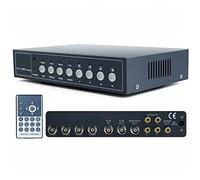 4 Canali Processore Commutatore Multiplexer Quad Video Colori Tempo Reale per Telecamere Sorveglianza, Zoom Digitale, Congelamento Video, Allarme Perdita Video, Rilevamento Movimento, Ingresso Audio