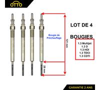 4 Candela Candelette Pinze per Citroën Nemo 1.3 HDI 75 - 5960.L4